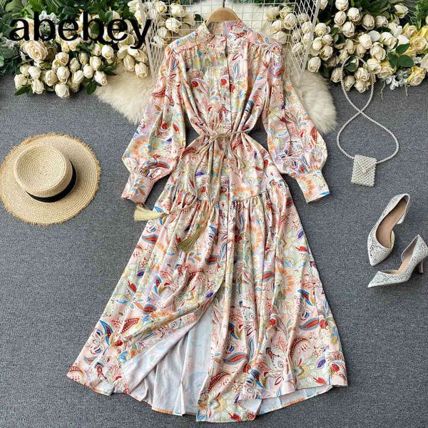 women court wind print dress retro stand collar puff sleeve button a-line es autumn fashion streetwear midi 210512, Black;gray
women court wind print dress retro stand collar puff sleeve button a-line es autumn fashion streetwear midi 210512, Black;gray