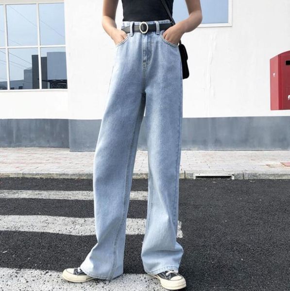women's jeans 2021 spring summer arrival women denim pants high waist korean loose straight p575, Blue
women's jeans 2021 spring summer arrival women denim pants high waist korean loose straight p575, Blue