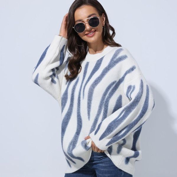 women's sweaters striped printed knitted sweater women o-neck loose leisure long pullovers autumn winter chic warm casual commute jumpe, White;black
women's sweaters striped printed knitted sweater women o-neck loose leisure long pullovers autumn winter chic warm casual commute jumpe, White;black