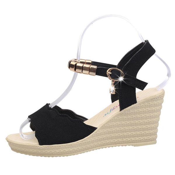 sandals 2021 summer buckle women's flock fashion wedges open toe women dress shoes sandalia, Black
sandals 2021 summer buckle women's flock fashion wedges open toe women dress shoes sandalia, Black
