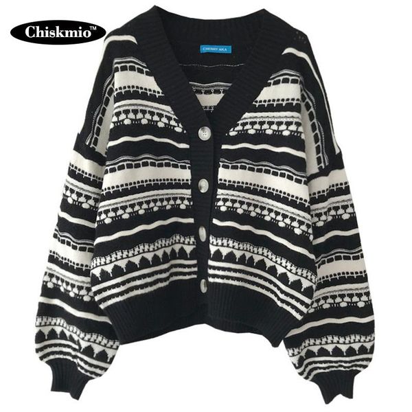 women's knits & tees jacquard vintage v-neck knitted cardigan ladies clothes long-sleeve loose sweater women clothing buttons patchwork, White
women's knits & tees jacquard vintage v-neck knitted cardigan ladies clothes long-sleeve loose sweater women clothing buttons patchwork, White