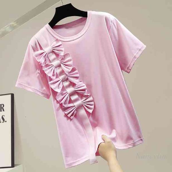 t shirt fashion three-dimensional bow short sleeve t-shirt woman korean style elegant girls lady camisetas de mujer, White
t shirt fashion three-dimensional bow short sleeve t-shirt woman korean style elegant girls lady camisetas de mujer, White