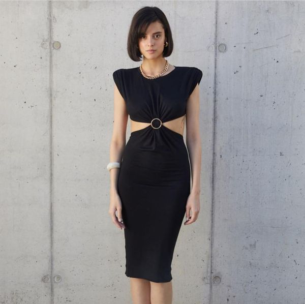 casual dresses summer fashion black hollow out slim bandage dress elegant women evening party, Black;gray
casual dresses summer fashion black hollow out slim bandage dress elegant women evening party, Black;gray