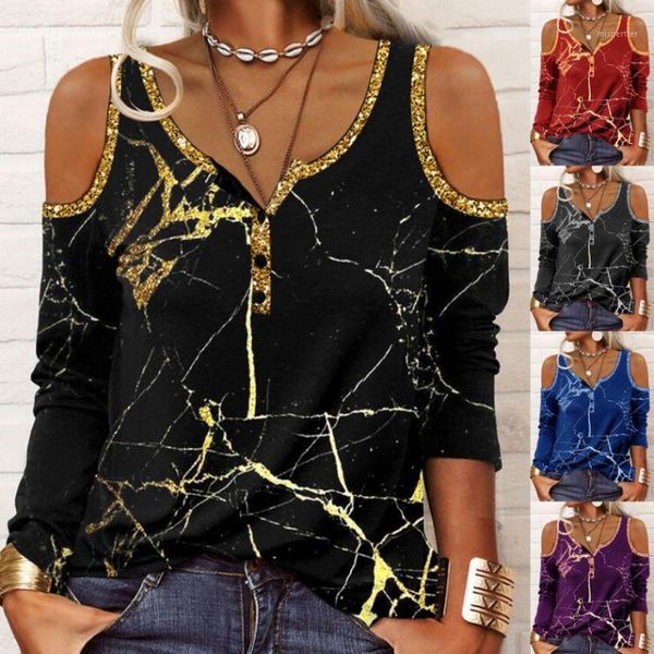 women's t-shirt spring and autumn long sleeve crack print off-the-shoulder aesthetic clothes shirts women, White
women's t-shirt spring and autumn long sleeve crack print off-the-shoulder aesthetic clothes shirts women, White