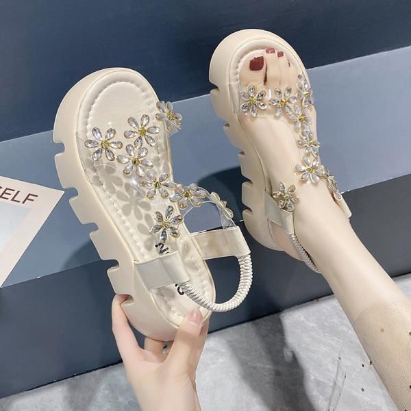 sandals female summer 2021 thick-soled fashion casual rhinestone fairy style with long skirt beach shoes, Black
sandals female summer 2021 thick-soled fashion casual rhinestone fairy style with long skirt beach shoes, Black