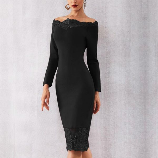 casual dresses 2021 autumn fashion slim bodycon bandage dress slash neck evening club party wine red black lace long sleeve women, Black;gray
casual dresses 2021 autumn fashion slim bodycon bandage dress slash neck evening club party wine red black lace long sleeve women, Black;gray
