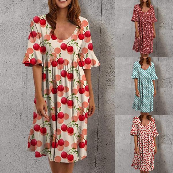 casual dresses womens summer dress boho floral print short sleeve knee-length ladies loose a line beach robe femme vestidos, Black;gray
casual dresses womens summer dress boho floral print short sleeve knee-length ladies loose a line beach robe femme vestidos, Black;gray