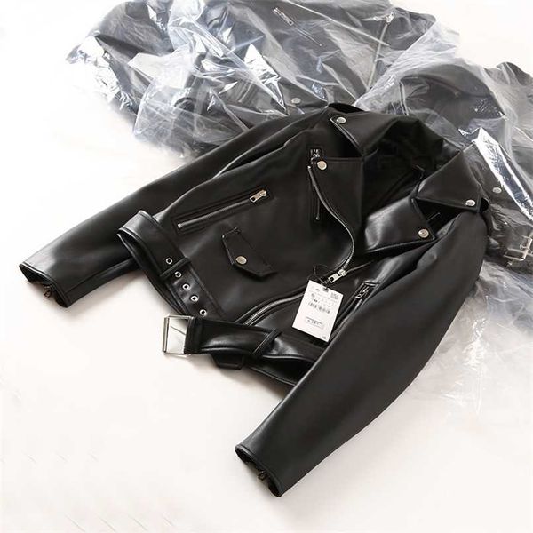 ailegogo autumn women black pu faux leather jacket streetwear moto biker slim fit turn down collar coat outwear with belt 211007
ailegogo autumn women black pu faux leather jacket streetwear moto biker slim fit turn down collar coat outwear with belt 211007