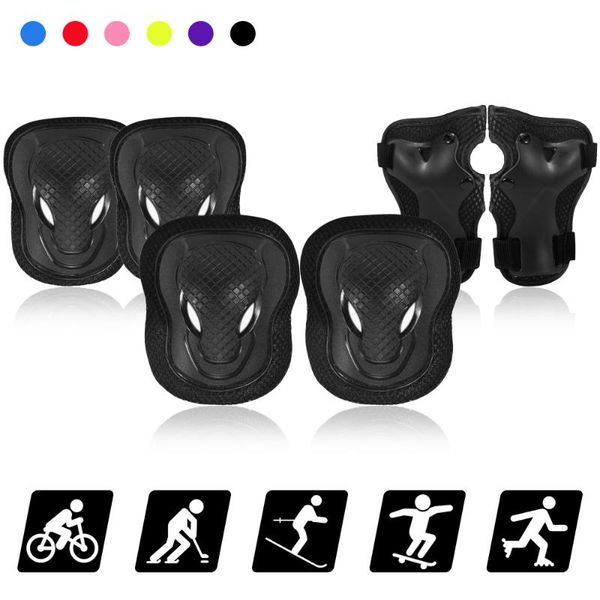 kids knee pads set 6 in 1 protective gear kit elbow wrist guards sports brace for cycling roller skating, Black;gray
kids knee pads set 6 in 1 protective gear kit elbow wrist guards sports brace for cycling roller skating, Black;gray