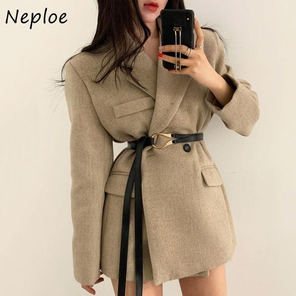 women's wool & blends neploe solid color long sleeve woolen jacket korea chic autumn retro lapel coat women two buttons loose casual ja, Black
women's wool & blends neploe solid color long sleeve woolen jacket korea chic autumn retro lapel coat women two buttons loose casual ja, Black