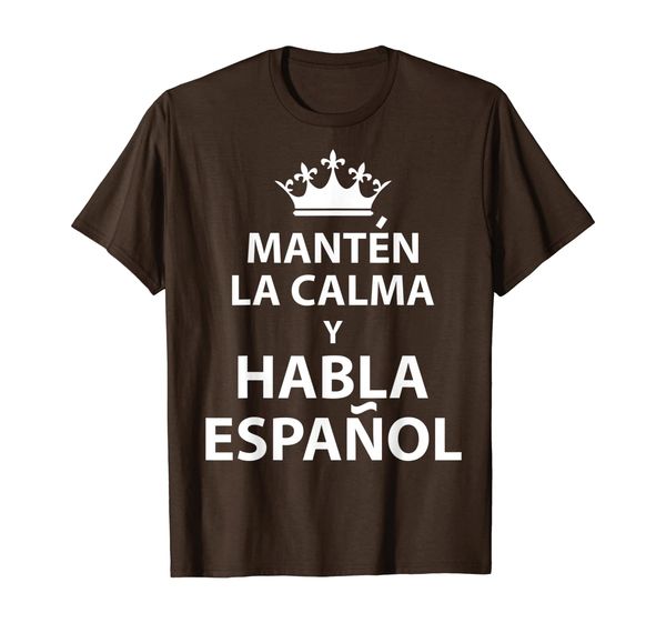 keep calm and speak spanish funny learning espanol gift t-shirt, White;black