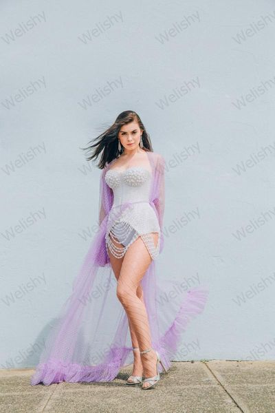 women's blouses & shirts sweet wave details tulle long for women lavender sheer see through girls street style po shoot thin, White
women's blouses & shirts sweet wave details tulle long for women lavender sheer see through girls street style po shoot thin, White