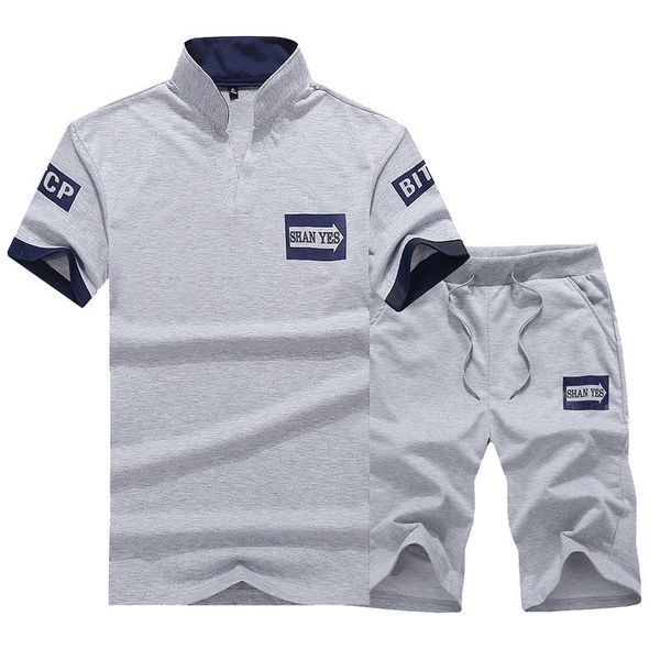 men's tracksuits men set short sleeve t shirts two piece + shorts suit sportswear clothing sets male, Gray
men's tracksuits men set short sleeve t shirts two piece + shorts suit sportswear clothing sets male, Gray