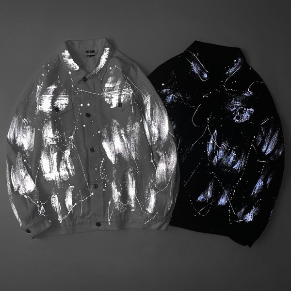reflective men's and women's wear, washed denim et, harajuku style, retro, loose, large size, Black;brown
reflective men's and women's wear, washed denim et, harajuku style, retro, loose, large size, Black;brown