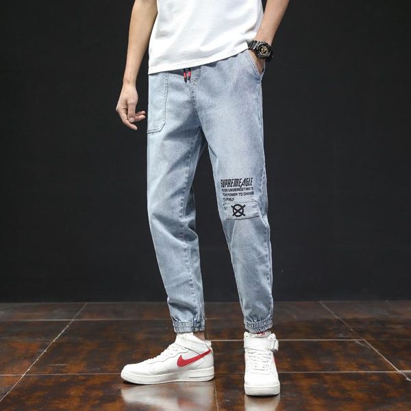 men's jeans 2021 summer and spring men fashion loose denim pants elasticity straight casual student trousers plus size 28-42, Blue 
men's jeans 2021 summer and spring men fashion loose denim pants elasticity straight casual student trousers plus size 28-42, Blue
