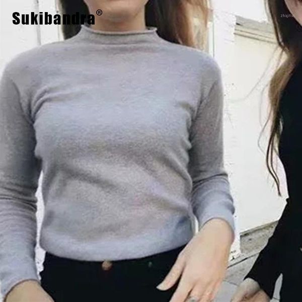 women's sweaters sukibandra autumn casual grey knitted sweater for women turtleneck basic womens clothing fall 2021 blue slim pullover, White;black
women's sweaters sukibandra autumn casual grey knitted sweater for women turtleneck basic womens clothing fall 2021 blue slim pullover, White;black