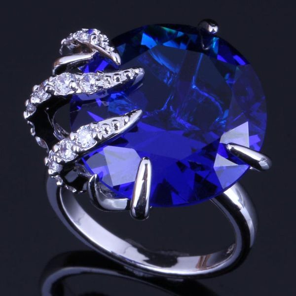 cluster rings elegant blue cubic zirconia white cz silver plated ring v0556, Golden;silver
cluster rings elegant blue cubic zirconia white cz silver plated ring v0556, Golden;silver