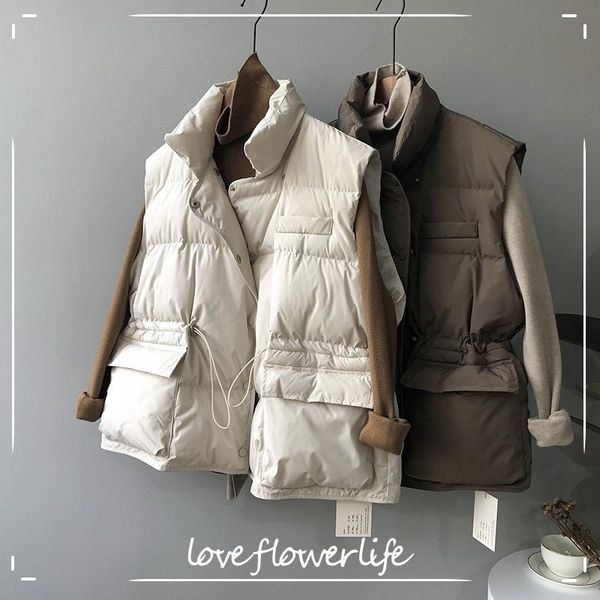 women's vests cozok down cotton vest autumn winter 2021 korean loose stand collar waist thickening coat 3089, Black;white
women's vests cozok down cotton vest autumn winter 2021 korean loose stand collar waist thickening coat 3089, Black;white