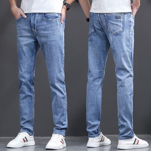 summer men's jeans thin section fashion classic cotton straight trousers cat whisker craft casual light blue denim
summer men's jeans thin section fashion classic cotton straight trousers cat whisker craft casual light blue denim