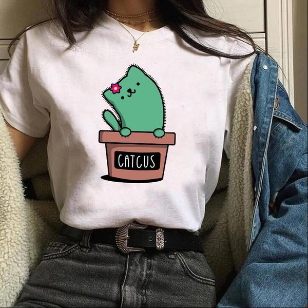 women cactus cat flower animal cartoon fashion short sleeve tees graphic female ladies womens lady t shirt shirts, White
women cactus cat flower animal cartoon fashion short sleeve tees graphic female ladies womens lady t shirt shirts, White