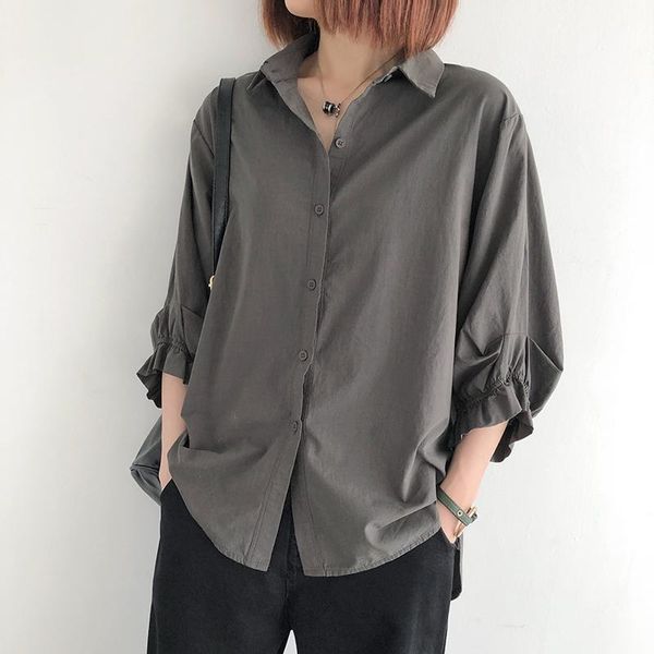 women's blouses & shirts cottonlantern sleeve shirt 2021 summer women cotton loose three quarter solid color casual blouse yoyikamomo, White
women's blouses & shirts cottonlantern sleeve shirt 2021 summer women cotton loose three quarter solid color casual blouse yoyikamomo, White