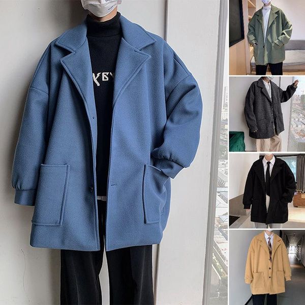 men's wool & blends godlikeu trench woolen coat autumn winter fashion korean loose jacket, Black
men's wool & blends godlikeu trench woolen coat autumn winter fashion korean loose jacket, Black