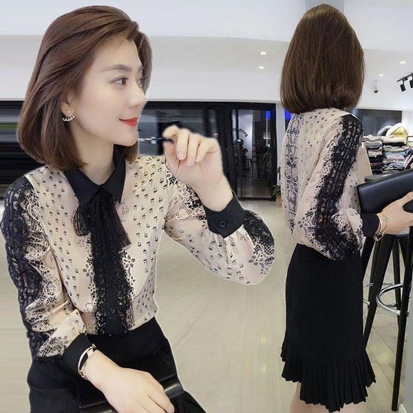 women's blouses & shirts women blouse autumn loose lace chiffon long-sleeved blusas ropa de mujer, White
women's blouses & shirts women blouse autumn loose lace chiffon long-sleeved blusas ropa de mujer, White