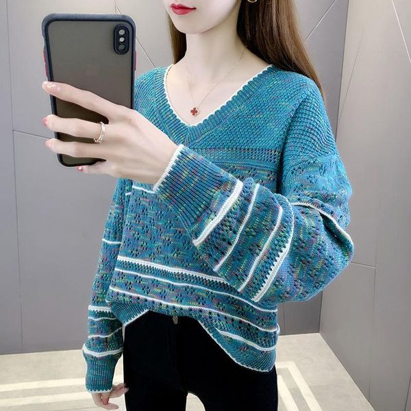 women's sweaters fashion autumn v-neck long sleeve knitted sweater patchwork hollow casual pullover 2021, White;black
women's sweaters fashion autumn v-neck long sleeve knitted sweater patchwork hollow casual pullover 2021, White;black