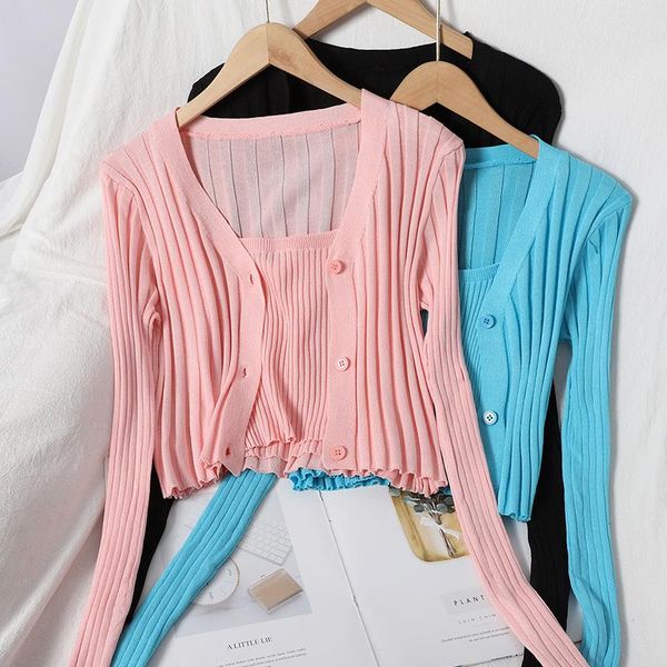 women's sweaters pink knitted women cardigan long sleeve solid slim single breasted coat korean matching chest 2021 autumn fashion ladi, White;black
women's sweaters pink knitted women cardigan long sleeve solid slim single breasted coat korean matching chest 2021 autumn fashion ladi, White;black