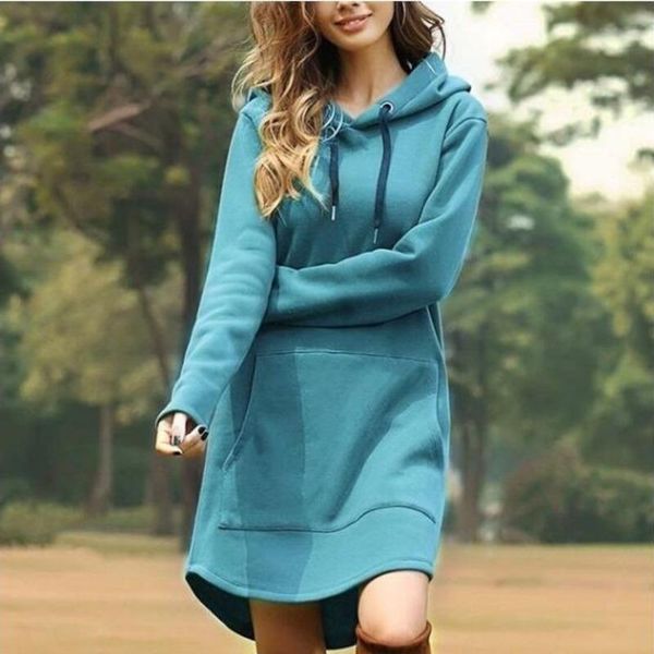 women fleece dress tracksuits casual long sleeve loose hoodies hooded female pocket drawstring pullovers dresses, Black;gray
women fleece dress tracksuits casual long sleeve loose hoodies hooded female pocket drawstring pullovers dresses, Black;gray