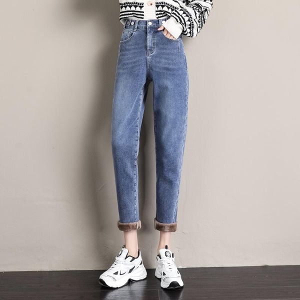 women's jeans glodtaos winter thick warm velevt woman high waist harem pants denim plus size loose casual vaqueros mujer, Blue
women's jeans glodtaos winter thick warm velevt woman high waist harem pants denim plus size loose casual vaqueros mujer, Blue
