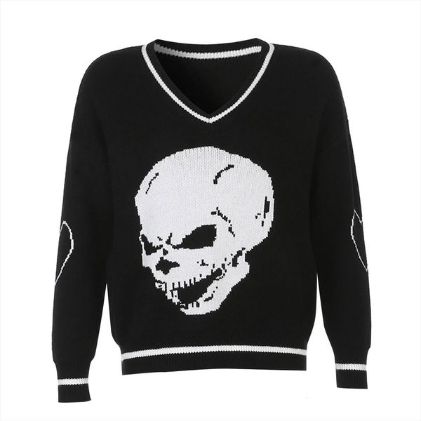 harajuku skull print loose women sweater autumn winter pullovers casual knitwear jumpers korean sweaters truien, White;black
harajuku skull print loose women sweater autumn winter pullovers casual knitwear jumpers korean sweaters truien, White;black