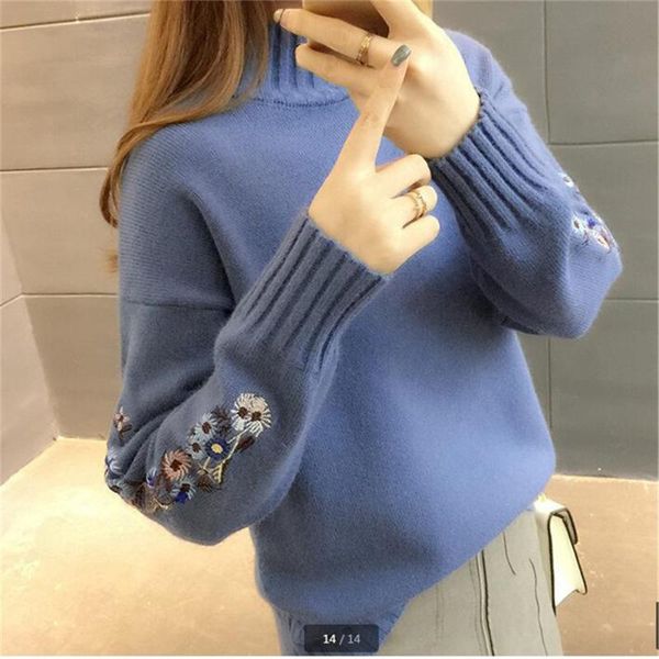 women's sweaters women fashion 2021 turtleneck sweater woman long sleeve warm embroidered knitted pullover, White;black
women's sweaters women fashion 2021 turtleneck sweater woman long sleeve warm embroidered knitted pullover, White;black