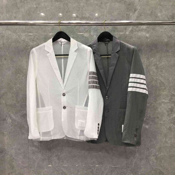 men's suits & blazers fashion brand jacket, casual stripe suit, uv sunscreen, white, thin, breathable, quick dry, 2021, White;black
men's suits & blazers fashion brand jacket, casual stripe suit, uv sunscreen, white, thin, breathable, quick dry, 2021, White;black
