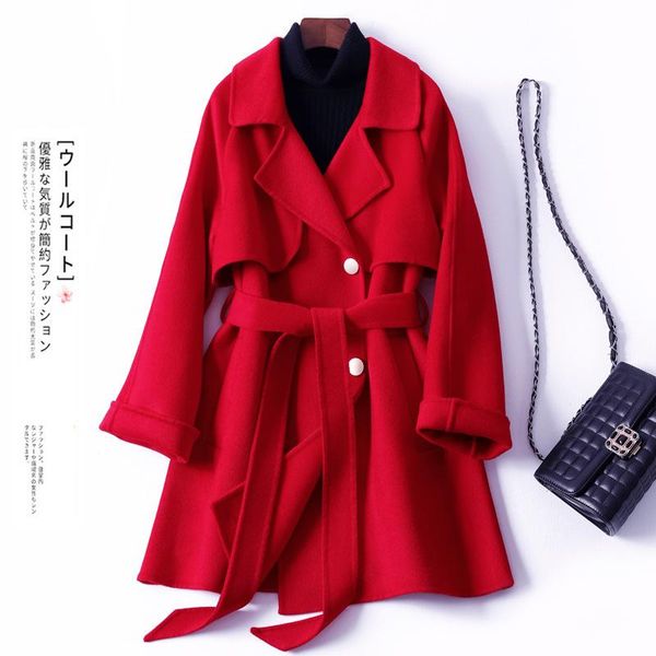 women's wool & blends 100 woolen cloth double faced cashmere coat for women 2021 mid long small short high end, Black
women's wool & blends 100 woolen cloth double faced cashmere coat for women 2021 mid long small short high end, Black