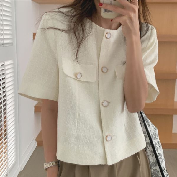 women's jackets single-breasted crop vintage tweed jacket coat elegant office lady korean style high-quality short outwear d17, Black;brown
women's jackets single-breasted crop vintage tweed jacket coat elegant office lady korean style high-quality short outwear d17, Black;brown