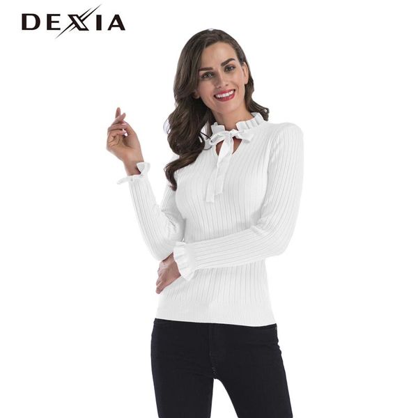 women's sweaters autumn turtleneck white pullovers women bow skinny basic pink knitted lacing spring black full sleeve sweater casual, White;black
women's sweaters autumn turtleneck white pullovers women bow skinny basic pink knitted lacing spring black full sleeve sweater casual, White;black