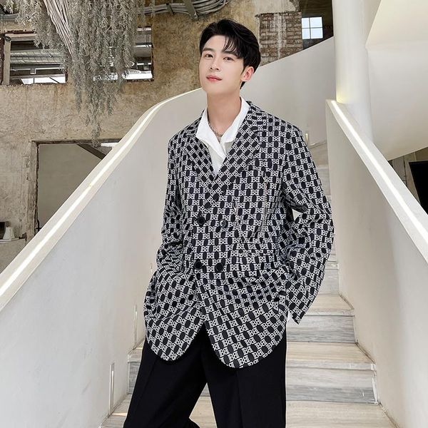 men's suits & blazers 2021 autumn printed loose casual suit jacket blazer man korean fashion streetwear celebrity coat male, White;black
men's suits & blazers 2021 autumn printed loose casual suit jacket blazer man korean fashion streetwear celebrity coat male, White;black