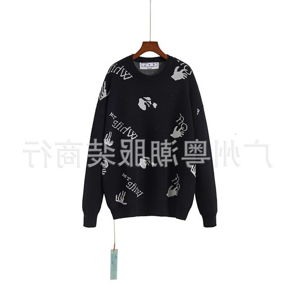 2021 new autumn winter black loose casual cotton youth sweater style off unisex, White;black
2021 new autumn winter black loose casual cotton youth sweater style off unisex, White;black