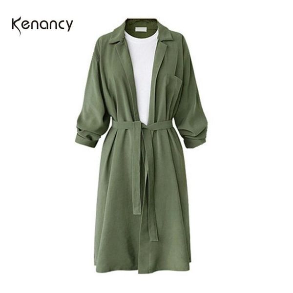 women's trench coats kenancy solid color women causal autumn lapel long sleeves female cardigans plus size belt pocket femme loose, Tan;black
women's trench coats kenancy solid color women causal autumn lapel long sleeves female cardigans plus size belt pocket femme loose, Tan;black