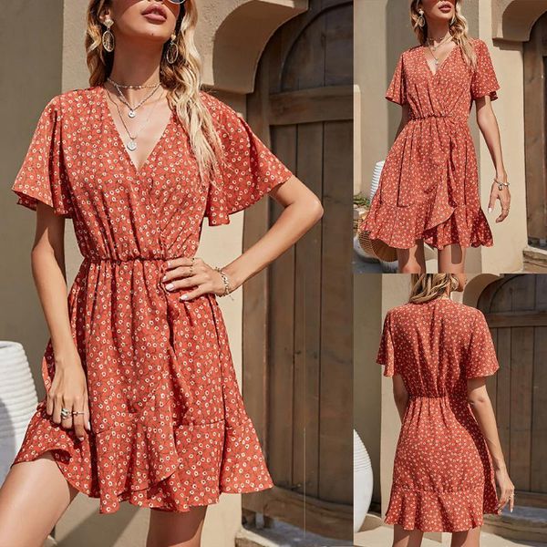 casual dresses for women printing v-neck fashion short sleeve draped splicing dress ladies summer vestido de mujer, Black;gray
casual dresses for women printing v-neck fashion short sleeve draped splicing dress ladies summer vestido de mujer, Black;gray