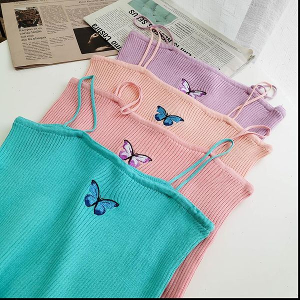 strap femme skinny women tanks summer simcrop high street butterfly casual or, White
strap femme skinny women tanks summer simcrop high street butterfly casual or, White