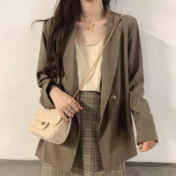 women blazer spring autumn coat vintage chic loose leisure suit notched collar business blazers female simple jackets women's suits &, White;black
women blazer spring autumn coat vintage chic loose leisure suit notched collar business blazers female simple jackets women's suits &, White;black