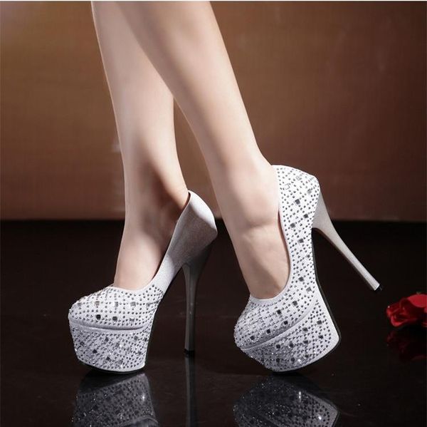 dress shoes crystal women wedding high heels 16cm bride woman pumps shallow female platform ladies model catwalk, Black
dress shoes crystal women wedding high heels 16cm bride woman pumps shallow female platform ladies model catwalk, Black