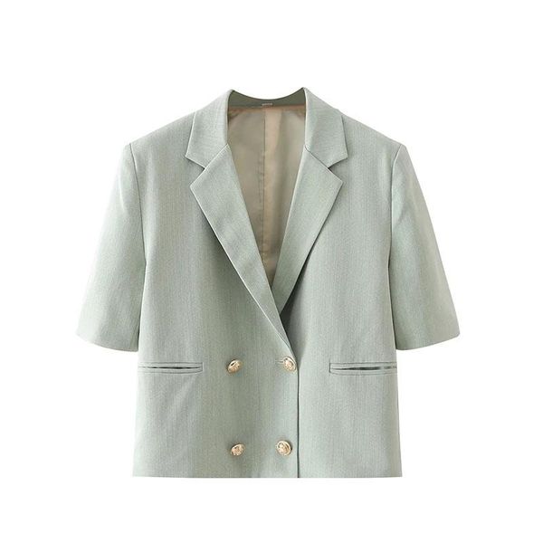 women's suits & blazers 2021 summer short-sleeved blazer coat turn down collar double breasted two pockets outwear short, White;black
women's suits & blazers 2021 summer short-sleeved blazer coat turn down collar double breasted two pockets outwear short, White;black
