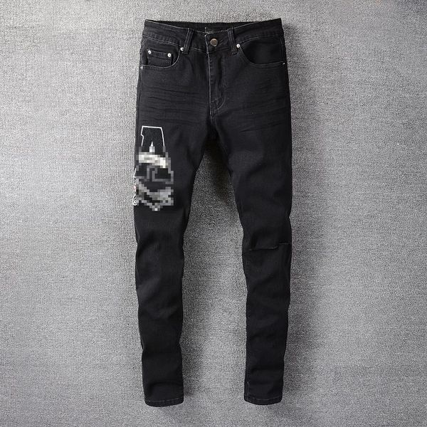 fashion desiger long slim ripped hole out jeans washed black demin pants streetwear hiphop jeans, Blue
fashion desiger long slim ripped hole out jeans washed black demin pants streetwear hiphop jeans, Blue