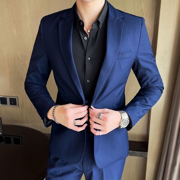 men's suits & blazers (jacket+pants) elegant man suit two-piece slim fit male blazer wedding party and trousers plus size luxury, White;black
men's suits & blazers (jacket+pants) elegant man suit two-piece slim fit male blazer wedding party and trousers plus size luxury, White;black