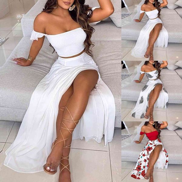 off shoulder maxi floral women dress print party long summer split side wrap chest elegant, Black;gray
off shoulder maxi floral women dress print party long summer split side wrap chest elegant, Black;gray