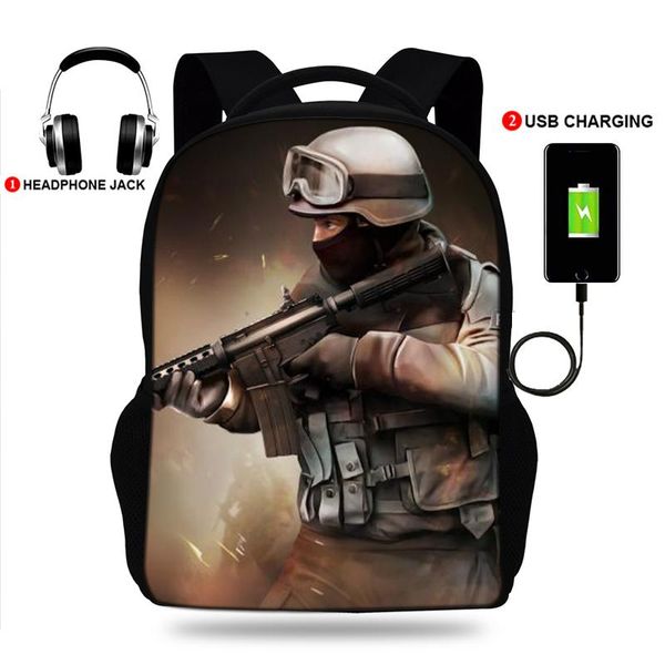 school bags usb charger for teenage boys &girls shooting game standoff 2 print backpack mens lapbagpack travel rucksack
school bags usb charger for teenage boys &girls shooting game standoff 2 print backpack mens lapbagpack travel rucksack
