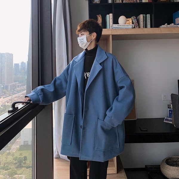 men's wool & blends godlikeu trench woolen coat autumn winter fashion korean loose jacket, Black
men's wool & blends godlikeu trench woolen coat autumn winter fashion korean loose jacket, Black